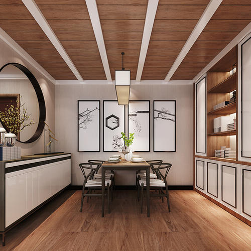 鋁扣板大廳新中式吊頂效果圖-新中式鋁扣板吊頂效果圖怎么樣